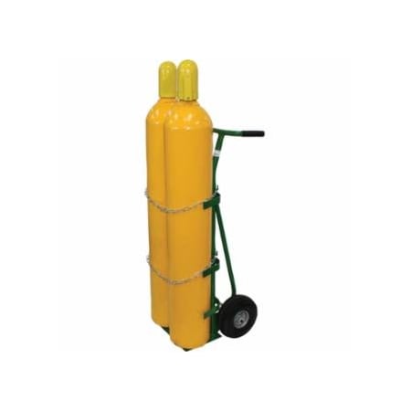 Saf-T-Cart 750 Series Carts, Holds 2 Cylinders, 9-1/2 dia, 10 in Semi-Pneumatic Wheels 339-750-20