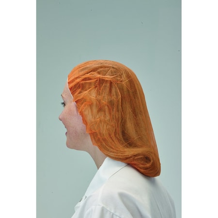 Workhorse Color-Coded Latex Free Bouffant Hair Net Caps, 100PK B21-1000-OR