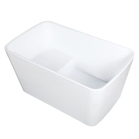 Kingston Brass 55" Acrylic Rectangular Double Ended Freestanding Tub with Drain and Integrated Seat, Glossy White VTSQ553226S