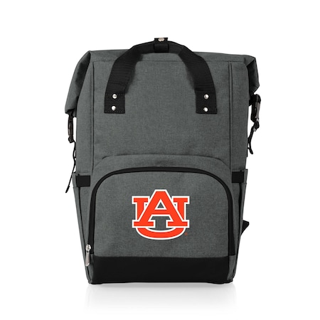 Picnic Time Family Of Brands NCAA Auburn Tigers On The Go Roll-Top Backpack CoolerHeathered Gray 616-00-105-046-0