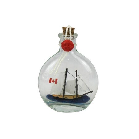 Handcrafted Decor Bluenose Sailboat in a Glass Bottle- 4 in. BluenoseBottle4