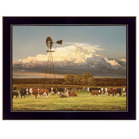 Homeroots Summer Pastures Black Framed Print Wall Art 415334