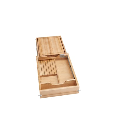 Rev-A-Shelf Drawer Replacement, Maple Wood; Steel, Natural Maple, 15 in W, 4.375 in H, 22.125 in D 4KCB-18HSC-1