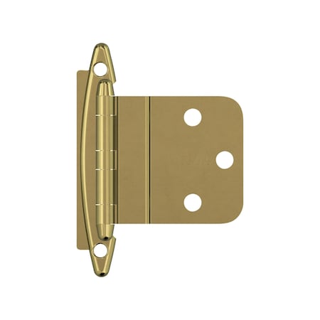 Amerock 3/8in 10 mm Inset Non Self-Closing, Face Mount Polished Brass Hinge - 1 Pair BPR34173