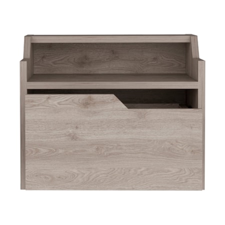 Homeroots 13" Gray Wood One Drawer Floating Nightstand 543704