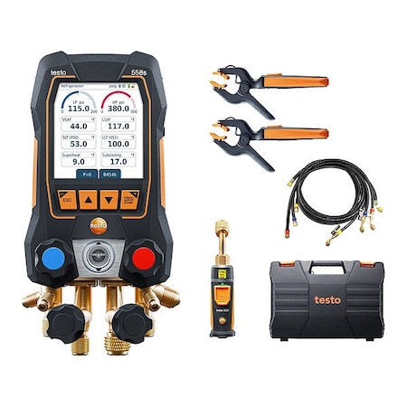 Testo Digital Manifold Kit, 4 Hoses, 4 Valves 0564558301