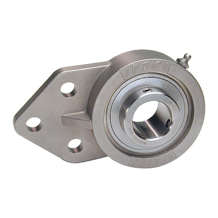 Iptci 3 Holes, Flange Bracket Housing, Flange Mount Bearing, Radial Ball, 1-1/4 in Dia, Stainless Steel, Set Screw SUCSFB206-20