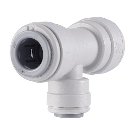 John Guest Push-Fit Tee Fitting, 3/8 in x 3/8 in x 1/4 in Tube Size, Acetal, Gray, 10 PK PI301208S-10PK