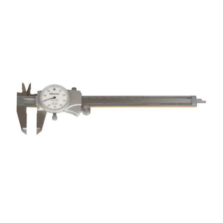 Mitutoyo DIAL CALIPER, 0 TO 6 IN, GRADUATION 0.001 IN, 0.1 IN/REV, 21 X 40 MM D JAW 505-742