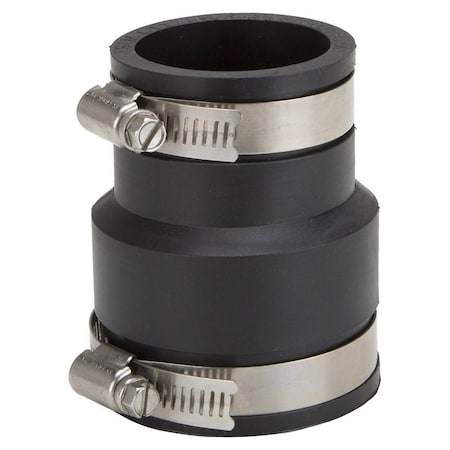 Prosource Coupling, 2 x 1-1/2 in, PVC, Black FC56-215