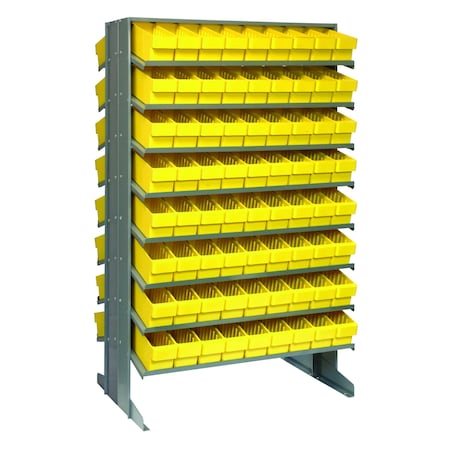 Quantum Storage Systems DOUBLE SIDED PICK RACK W/144 YELLOW BINS QPRD-501YL