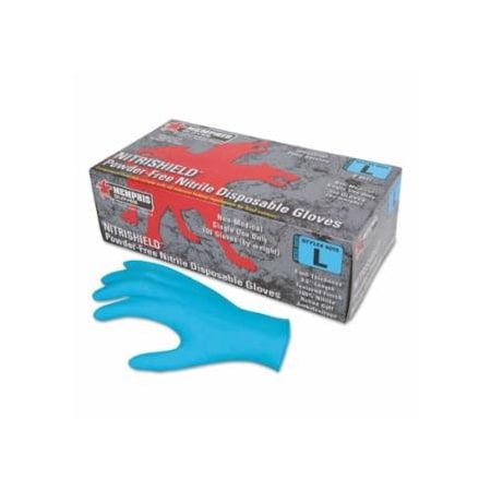 Mcr Safety Nitrile Disposable Gloves, NitriShield, Rolled Cuff, Unlined, Small, Blue, 4 mil Thick, Powder, 100PK 127-6015S