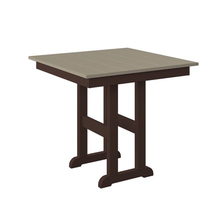 Polybird 33" SQUARE TABLE.       WEATHERWOOD AND TUDOR BROWN POLYBIRD P18-R