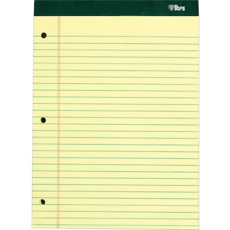 Tops Business Forms TOPS, DOUBLE DOCKET RULED PADS, WIDE/LEGAL RULE, 8.5 X 11.75, CANARY, 6PK 63387