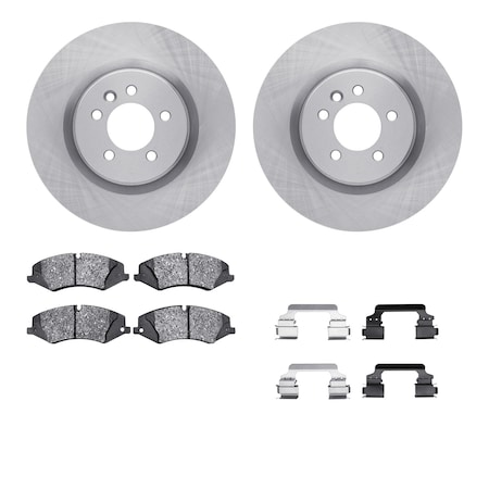 Dynamic Friction Co DFC Rotors with EURO 5000 Ceramic Brake Pads includes Hardware 6612-11039