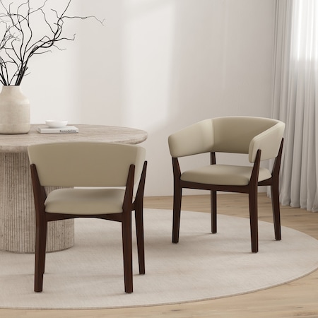 Manhattan Comfort Blake Dining Armchair in Natural, 2PK 2-DC102AR-NA
