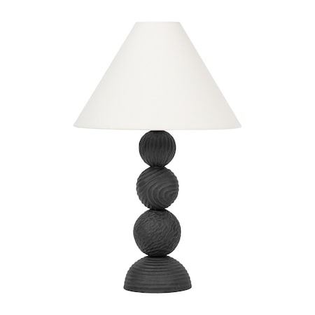 Troy Lighting Loft & Thought X Miela 1 Light Table Lamp 19 In. Forged Iron/Ceramic Black Motif PTL1530-FOR/CBF