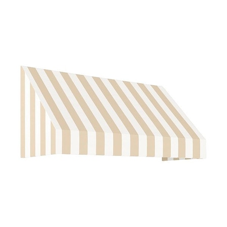 Awntech Awning, Aluminum Frame, Tan, White, 44" H CN32-8LW