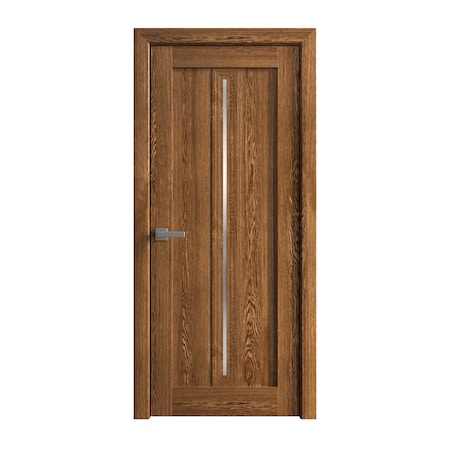 Sartodoors Interior Solid French Door 36 x 96 inches, Ego 5014 Cognac Oak Veneer, Single Regular Panel Frame EGO5014ID-DKO-3696
