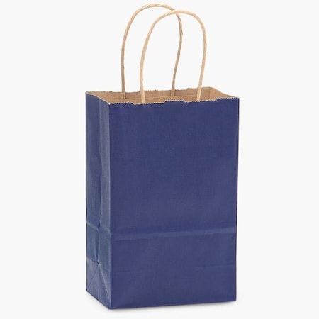 Nashville Wraps Dark Blue Recycled Kraft Bags, Rose 5.5x3.25x8.375", 100PK HRTDB