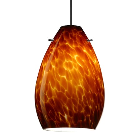 Besa Lighting Besa Pera 6 Pendant, Amber Cloud, Black Finish, 1x 50W MAX GY6.35 Base 1XT-171318-BK