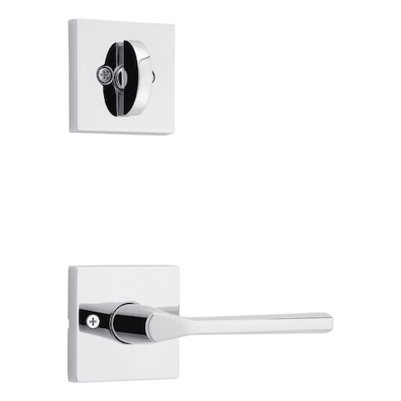 Kwikset Lisbon Lever with Square Rose Interior Single Cylinder Handleset Trim for Both 800 and 687 966LSLSQT-26.UNIV