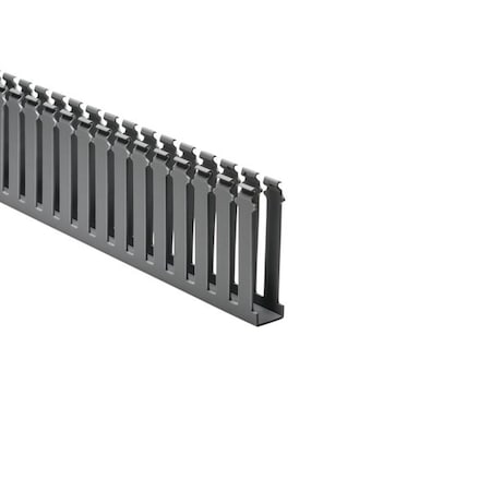 Hellerman Tyton Slotted Wall Wiring Duct, 1 x 4", 6 ft Sections, Non-Adhesive, PVC, Gray, 60ft/ctn, 60PK 181-14003