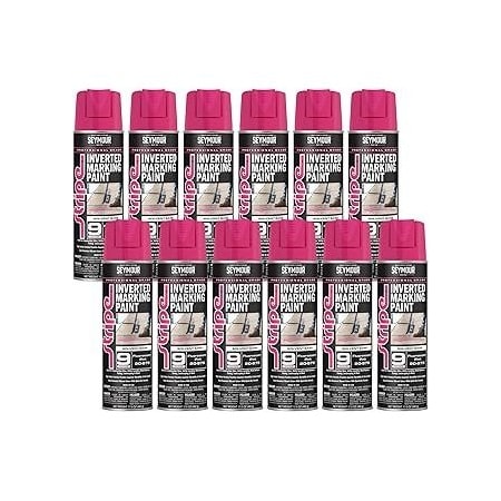 Seymour Midwest Stripe 9-Series Inverted Ground Marking Paint, Fluorescent Hot Pink net 17oz., 12PK 20979