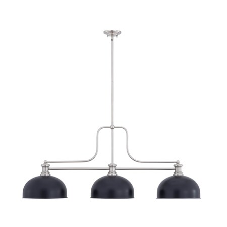 Z-Lite Melange Brushed Nickel 3 Light Billiard 725-3BN-D13MB