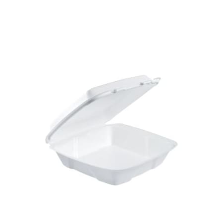 Dart Foam Hinged Lid Container Large 9 3/8 x 9 x 3 Performer 90HTPF1R