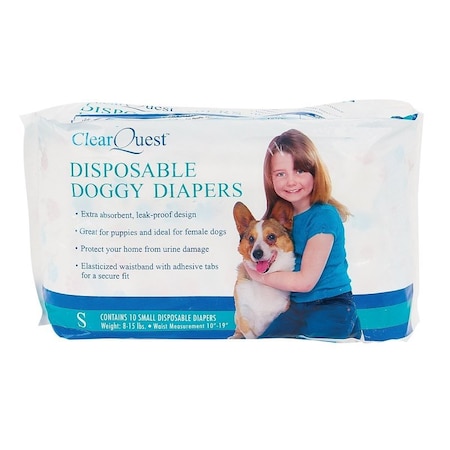 Clearquest Disposable Small Doggy Diapers, 10 to 19 in W US948 12