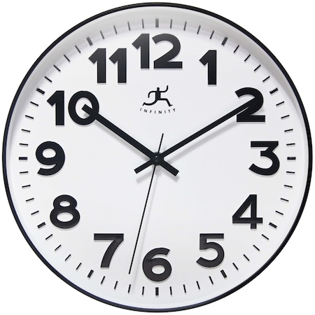 Infinity Instruments Orbit Wall Clock, Black, 12 in 20124BK