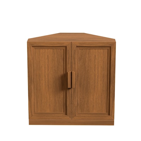Homeroots Set Of Four Brown Wood Corner Accent Cabinet With Two Doors 712123