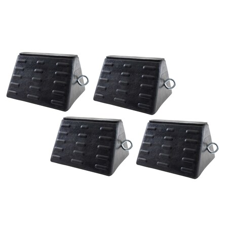 Mytee Products Wheel Chock w/ Eye Bolt 7.87in W x 5.7in H x 9.45in L (4 Pack), 4PK WheelChockx4