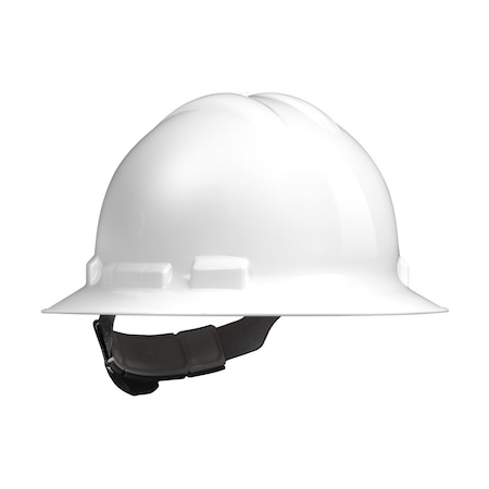 Malta Dynamics Full Brim Hard Hat, Polyethylene, 4 Point Ratchet, Type 1, Class E and G, White HHW2004