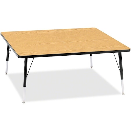 Jonti-Craft Berries Square Activity Table, 48 in. x 48 in., E-height, Oak/Black/Black 6418JCE210