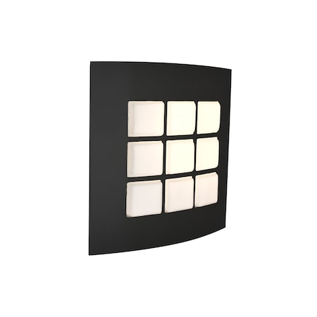 Besa Lighting Quad 10 Sconce, Opal/Black, 1x9W LED QUAD10-LED-BK