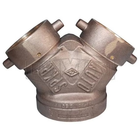 Dixon Siamese Connection Back Outlet Single Clapper, 2-1/2 x 4 in, Female NST NH x FNPT, Brass, Domestic SCS4025F