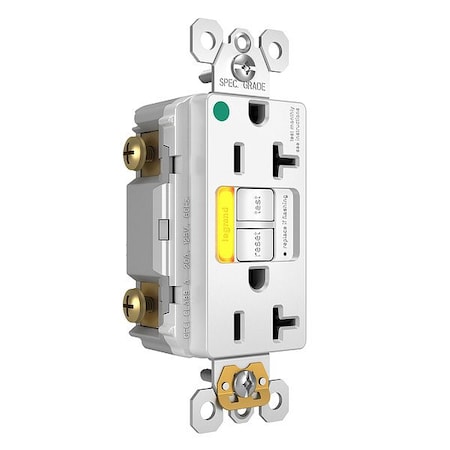 Legrand GFCI, 20 A, 125V AC, White, Plastic 2097HGTRPIAMBW