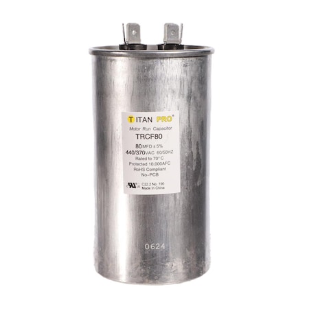 Titan Pro 80 MFD 440 V Round Run Capacitor TRCF80