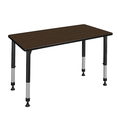Regency Kee Height Adjustable Classroom Activity Table, 42 in W, 24 in L, Neo Walnut MT4224NWAPBK
