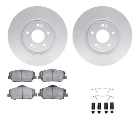 Dynamic Friction Co DFC GEOSPEC Coated Rotors with 5000 Brake Pads - Ceramic and Hardware 4512-03094