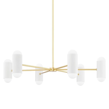 Mitzi Kira 12 Light Chandelier 7 In. Aged Brass/Soft White Combo H484812-AGB/SWH