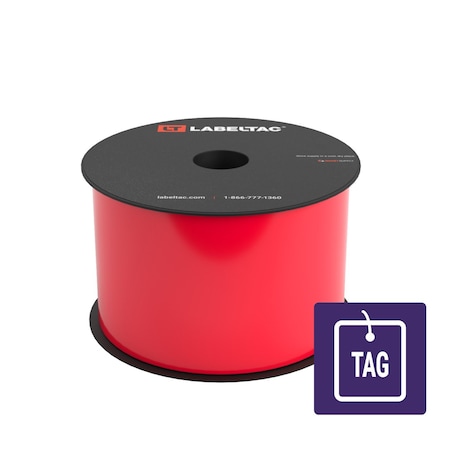 Labeltac Tear-Resistant Tag Stock 3in x 100ft LT4/LTPX, Red LT304TAG