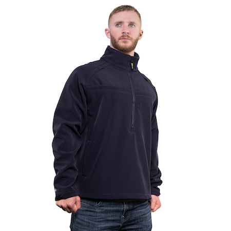Game Workwear Men's Softshell jacket, 100% Polyester with 4-way Stretch, Front 1/2 Zipper, Black, XL 7650