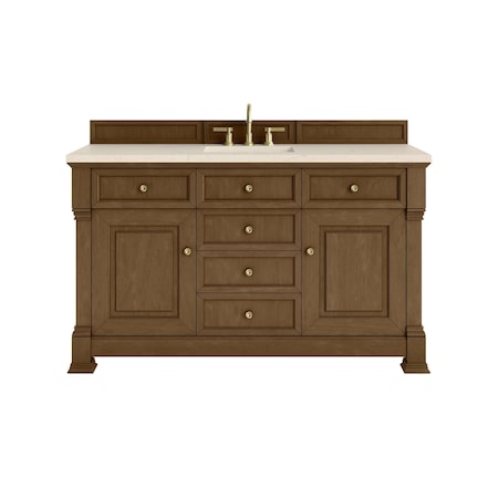 James Martin Vanities Brookfield 60 in. Single Vanity, Honey Oak w/3 CM Eternal Marfil Silestone Top 547-V60S-HNO-3EMR