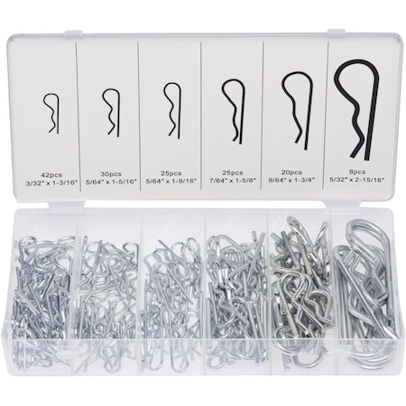 Neiko Cotter Zinc Plated Steel Clips, 150 Piece for Use on Hitch Pin Lock System 50457A