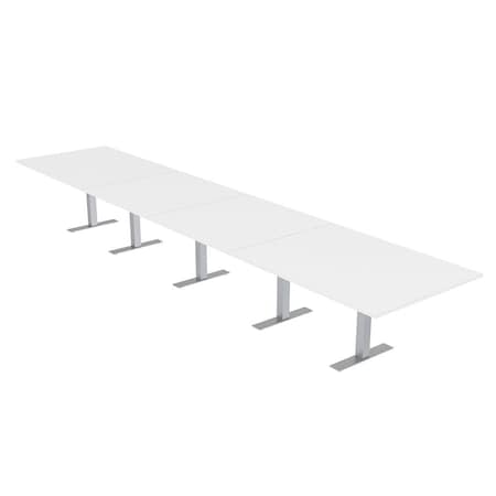 Skutchi Designs 20ft Conference Table W/ Power Unit | 20 Person Modular Rectangular Meeting Table | Harmony Series HAR-REC-48x240-T-W960-NA