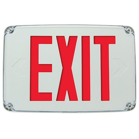 Exitronix VEX-WP Series Weatherproof LED Exit Sign, Wet Location, Thermoplastic VEX-WP-1-LB-WH