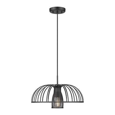 Z-Lite Valencia Matte Black 1 Light Pendant 623P16-MB